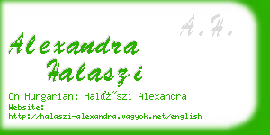 alexandra halaszi business card